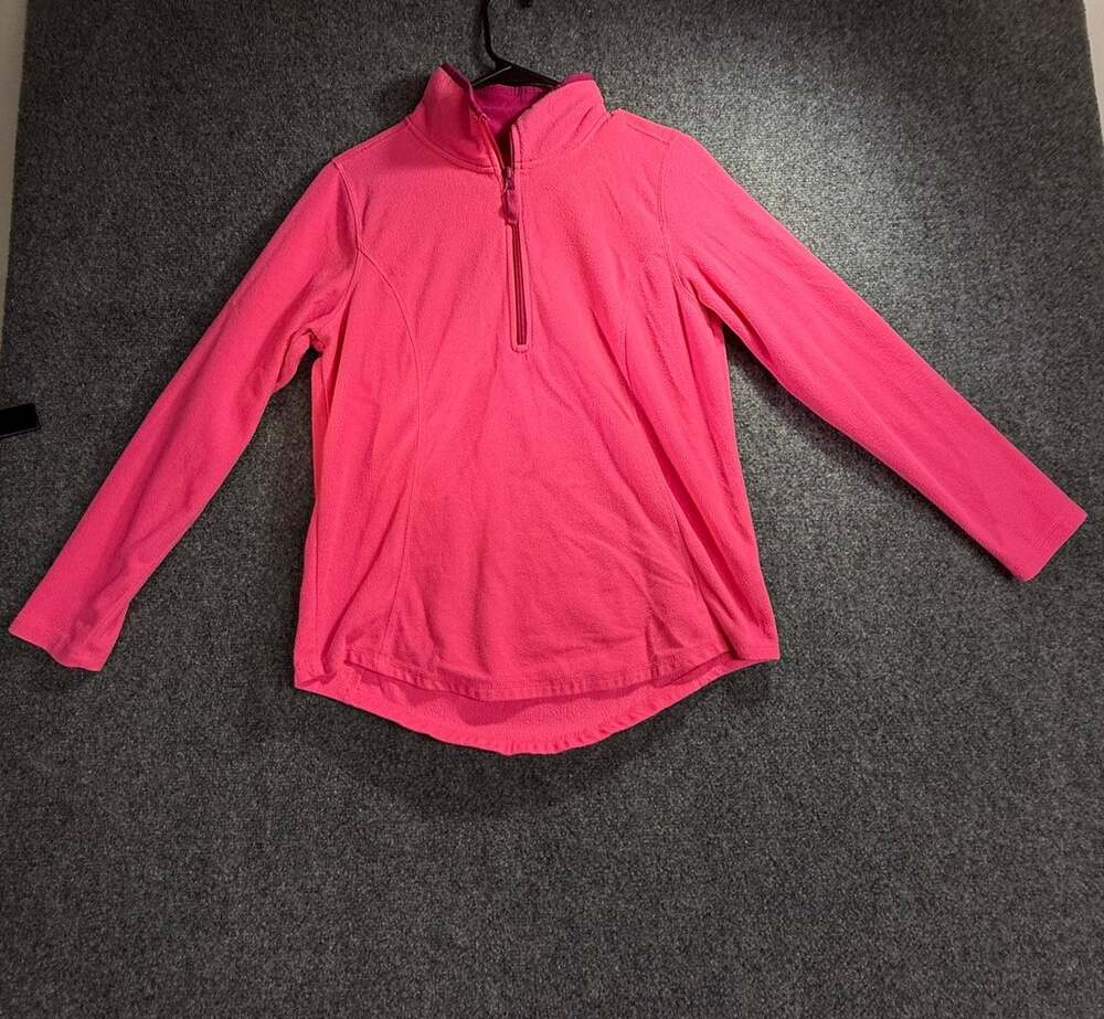 Made For Life Women Pink Quarter Zip Lightweight Fleece Pullover Sweater Size S